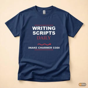 Snake Charmer Coder / Python Developer / Bold Typography T-Shirt image 4