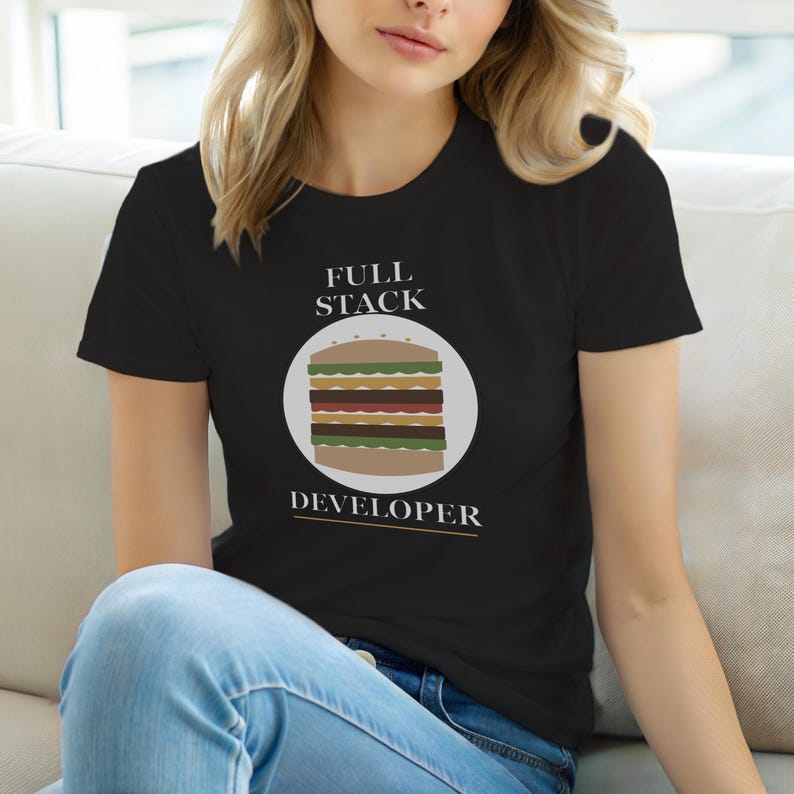 Full Stack Developer / Bold Typography / Programmer T-Shirt / Coder Gift image 6