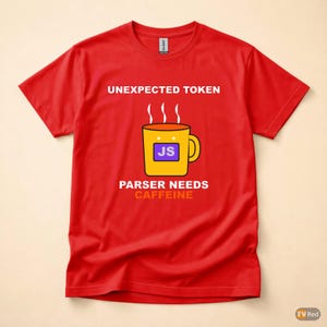 Unexpected Token Coffee / JavaScript Developer / Programmer Tee Bild 5
