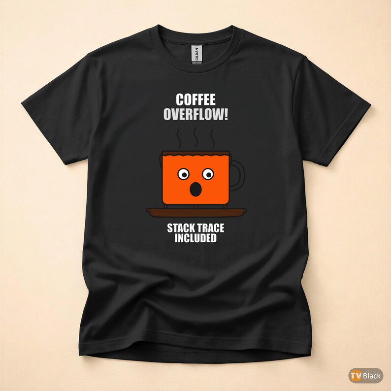 Coffee Overflow / Utvecklare Debugging Humor / Programmerare Kodare T-shirt bild 3
