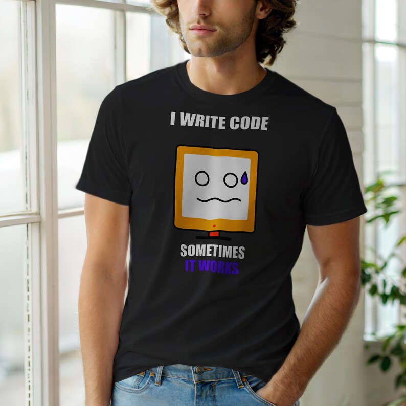 I Write Code / Programmer T-Shirt / Developer Cartoon Tee / Software Engineer Gift image 6