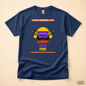 Commit Push Pray / Developer Humor / Git Programming / Funny Coder T-Shirt afbeelding 4