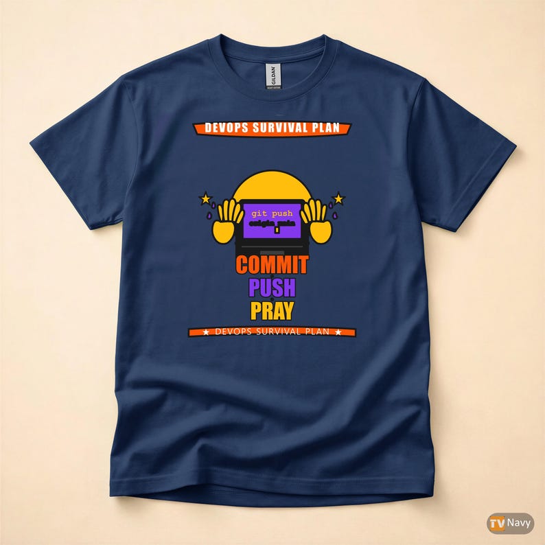 Commit Push Pray / Developer Humor / Git Programming / Funny Coder T-Shirt afbeelding 4