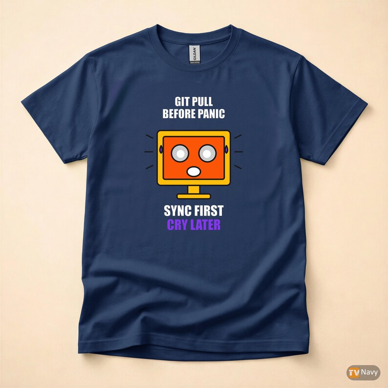 Faites un pull Git avant de paniquer / Humour de développeur / T-shirt pour codeur image 4