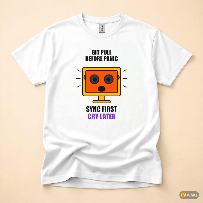 Faites un pull Git avant de paniquer / Humour de développeur / T-shirt pour codeur image 7