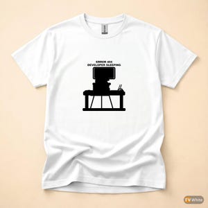 Fehler 404 – Entwickler schläft / HTTP-Fehler-Shirt / 404-Programmierer-T-Shirt / Geschenk für Webentwickler / Lustiges Fehlercode-Shirt