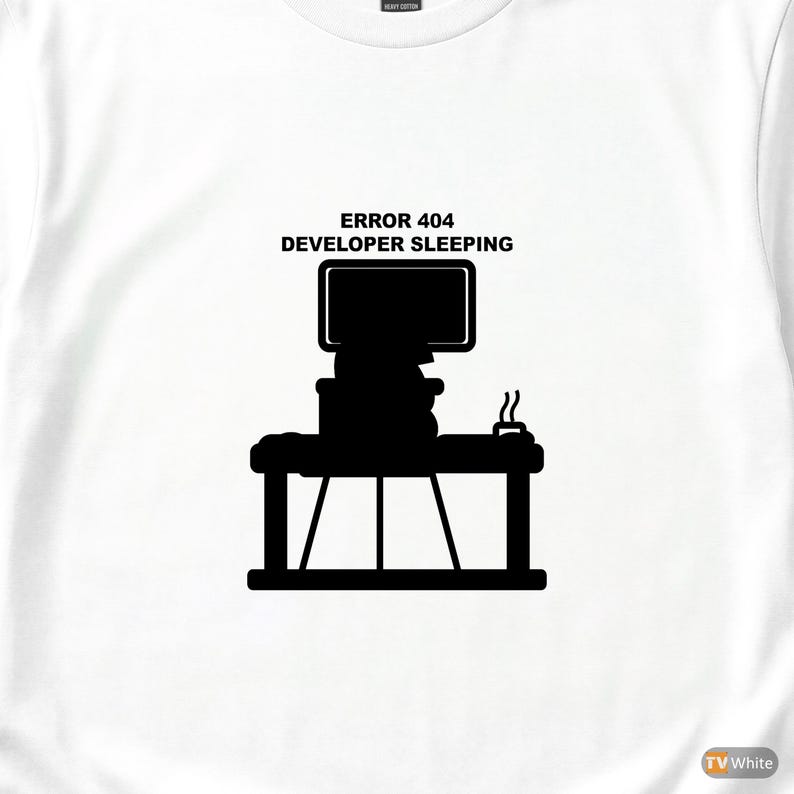 Fehler 404 – Entwickler schläft / HTTP-Fehler-Shirt / 404-Programmierer-T-Shirt / Geschenk für Webentwickler / Lustiges Fehlercode-Shirt Bild 2