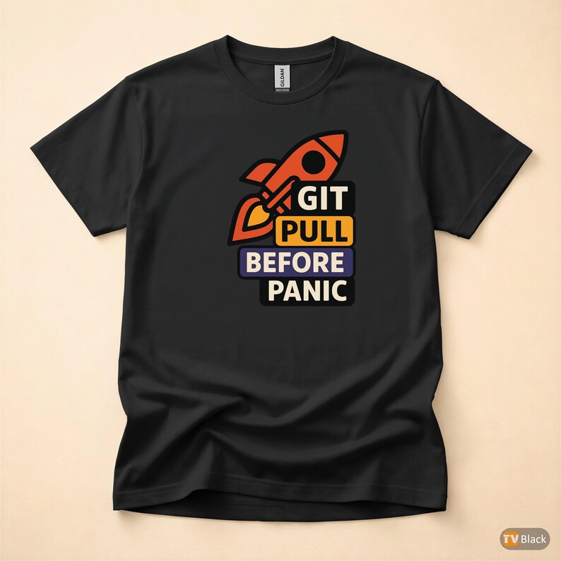 Git Pull Before Panic / Camiseta de programador Git / Camiseta de control de versiones / Camiseta Git Commit / Regalo para desarrolladores DevOps imagen 4