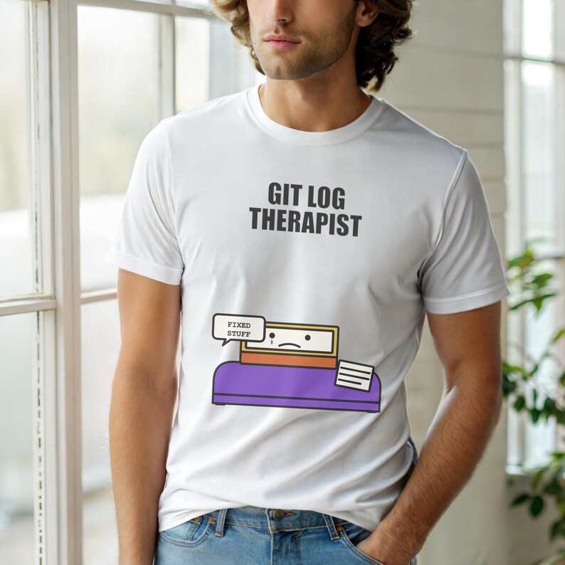Git Log Therapist / Developer Programmer / Coding Humor T-Shirt image 6