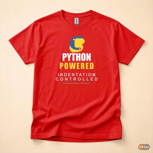 Python Powered Programmer / Developer Coder / Bold Typography Tee afbeelding 5