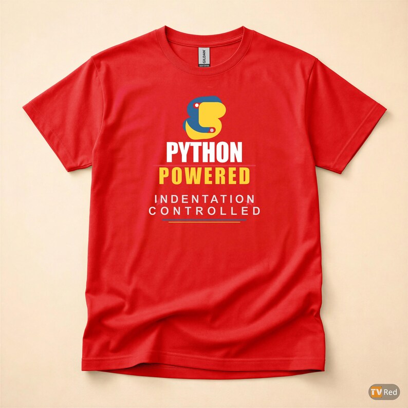 Python Powered Programmer / Developer Coder / Bold Typography Tee afbeelding 5