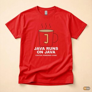 Java läuft auf Java / Programmierer / Entwickler / Kaffeehumor-T-Shirt Bild 5