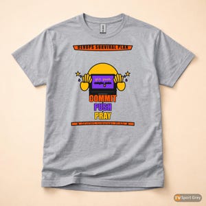 Commit Push Pray / Developer Humor / Git Programming / Funny Coder T-Shirt afbeelding 8