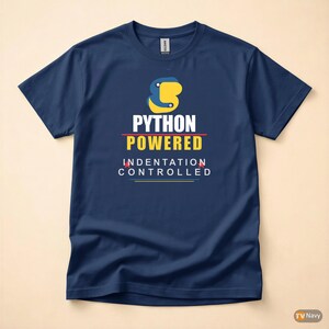 Python Powered Programmer / Developer Coder / Bold Typography Tee afbeelding 4