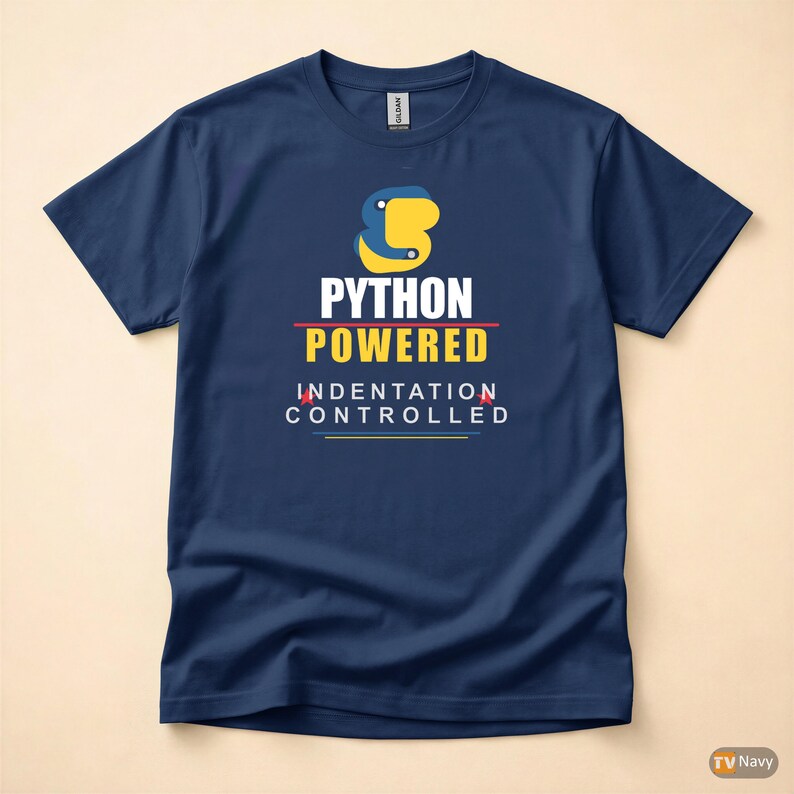 Python Powered Programmer / Developer Coder / Bold Typography Tee afbeelding 4
