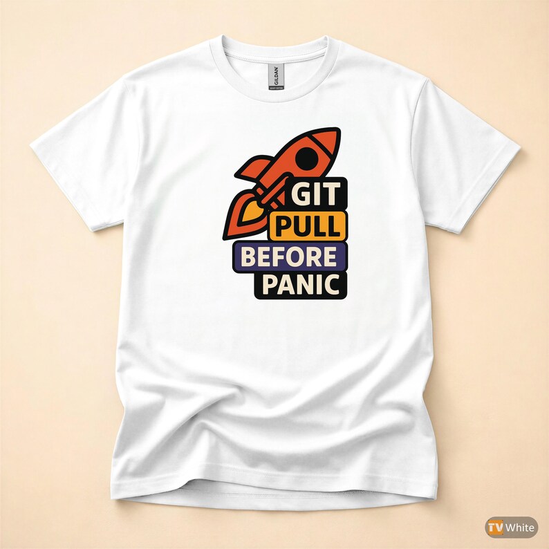 Git Pull Before Panic / Camiseta de programador Git / Camiseta de control de versiones / Camiseta Git Commit / Regalo para desarrolladores DevOps imagen 7