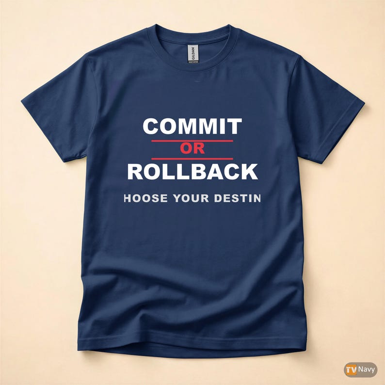 Commit Or Rollback / SQL Developer / Database Admin T-Shirt image 4