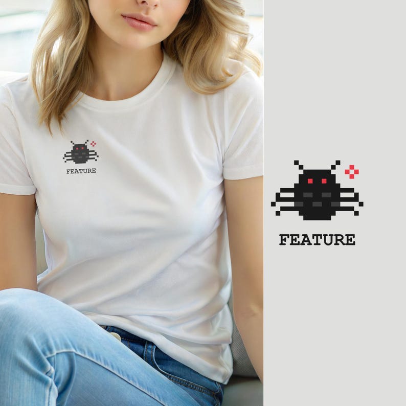 Bug Creator Programmer / Developer Retro Icon / Coding Humor Tee afbeelding 2