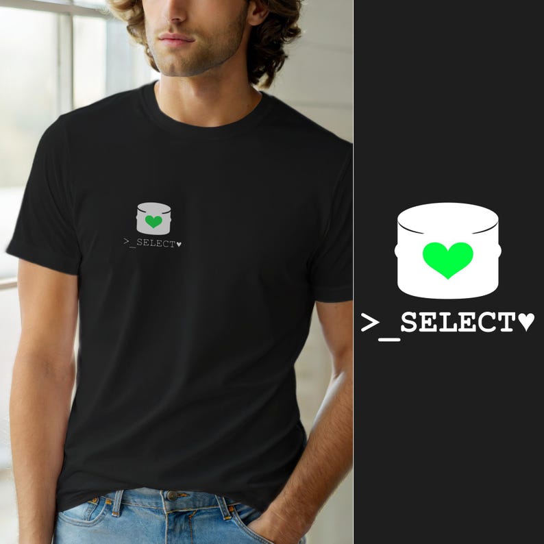 Query Me Softly / SQL Developer / Hacker Minimal Logo / Database Coder Tee image 1