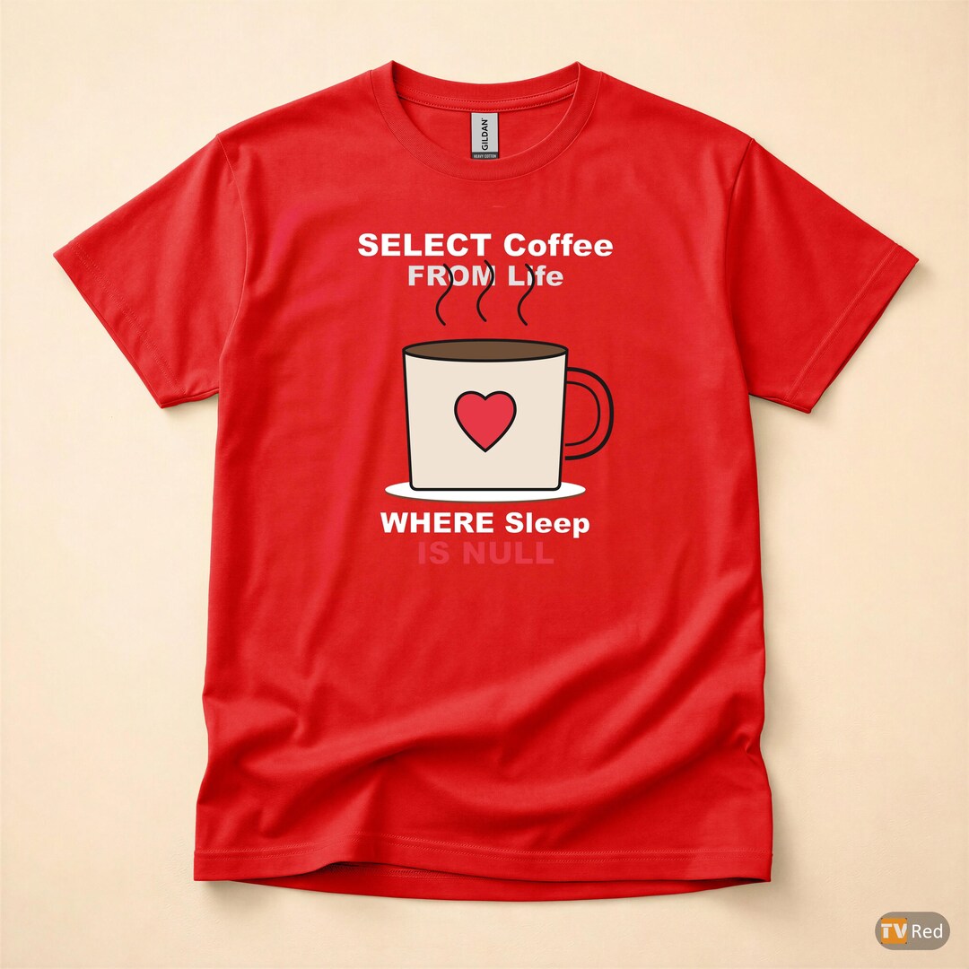 SELECT Coffee FROM Life / SQL Developer T-shirt / Programmer Humor Tee ...