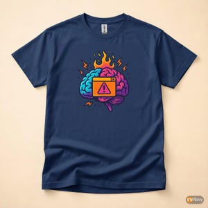 Error 404 Brain Kernel Panic / Funny Error Code Shirt / 404 Programmer Tee / Web Developer Gift / Coding Error Tee image 4