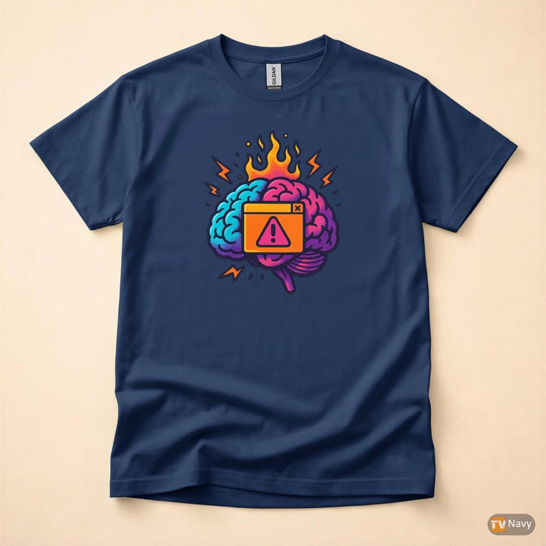 Error 404 Brain Kernel Panic / Funny Error Code Shirt / 404 Programmer Tee / Web Developer Gift / Coding Error Tee image 4