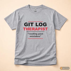 T-shirt « Thérapeute Git Log / Développeur » / Humour de programmation / Cadeau pour codeur
