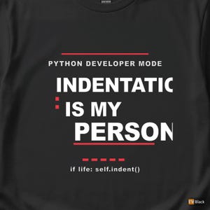 Mode für Python-Entwickler / Programmierer-T-Shirt / Geschenk für Coder / T-Shirt mit auffälliger Typografie Bild 2