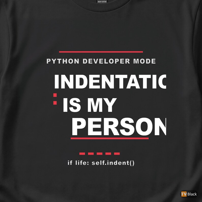 Mode für Python-Entwickler / Programmierer-T-Shirt / Geschenk für Coder / T-Shirt mit auffälliger Typografie Bild 2