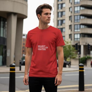 SELECT Happiness FROM Code / Programmer Shirt / Developer Gift / Coder Tee / Software Engineer Apparel image 7