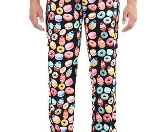 Donut-Kochhose 100% Baumwolle, süße Cupcake Bäckeruniform, Unisex-Gebäck-Küchenhose, süßes Dessert-Kochgeschenk, Grillhose