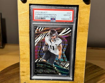 PSA Slab Display Frame, Laser Cut Wood Graded Card Holder, Pokemon and Sports Card Display Case, Handmade Trading Card Frame Gift