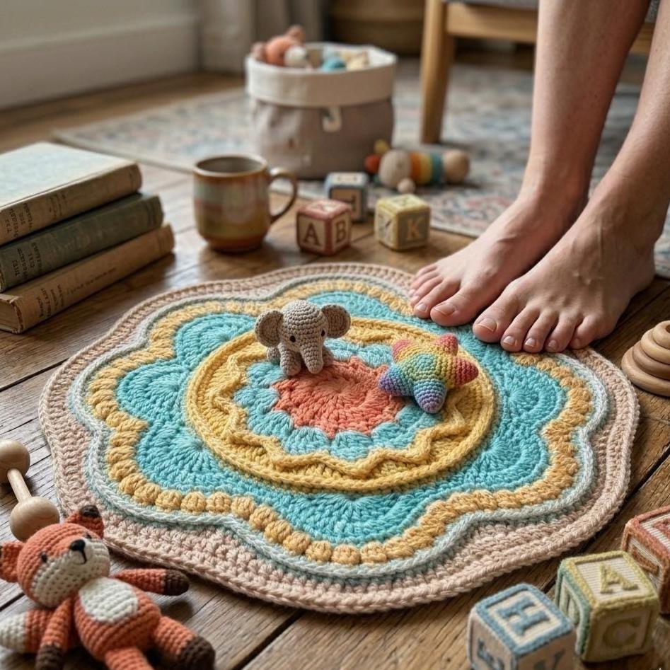かぎ針編みのフロアラグ - Etsy 日本
