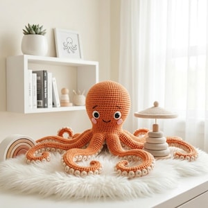 Crochet Octopus Pattern PDF | Amigurumi Octopus Baby Toy | Cute Ocean Animal Plushie Crochet Pattern | Beginner Friendly