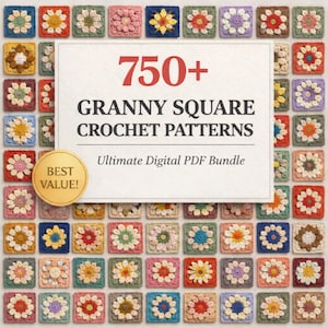 1000+ Granny Square Crochet Patterns Bundle PDF | Crochet Motif Pattern Mega Collection | Blanket Afghan Pattern - Beginner to Advanced