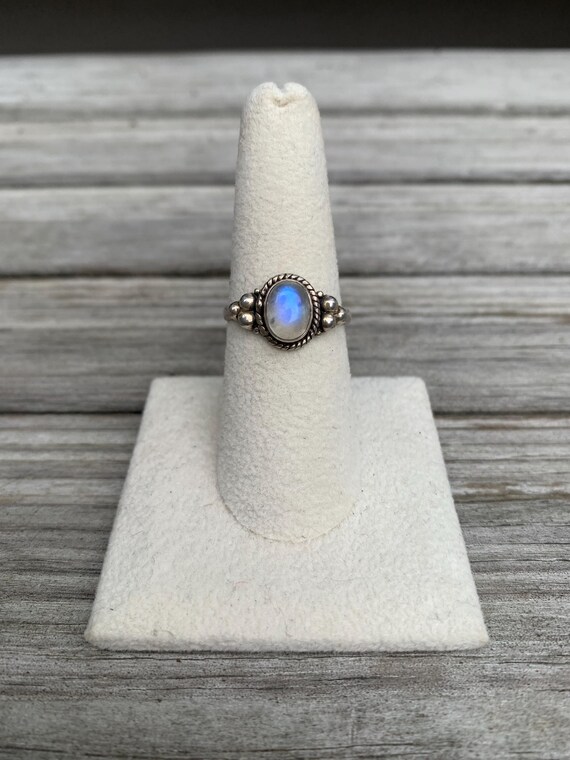 Sterling Silver Rainbow Moonstone Ring