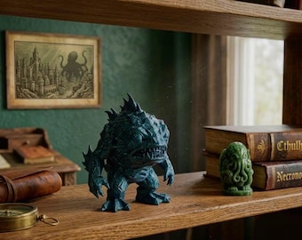 Deep One Chibi-figur – Lovecraft Cosmic Horror Monster-samlarobjekt – 3D-utskriven Mythos-figur