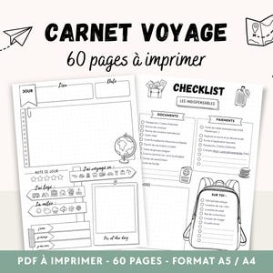 Carnet de Voyage à imprimer - Organisateur de voyage • Bullet Journal Voyage en Français | PDF imprimable | Travel planner
