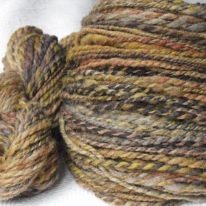 SALE Hand Spun Corriedale 2ply Earth 230 yards 110g 2 skeins Very Soft Aran image 4