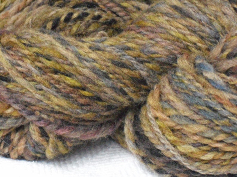 SALE Hand Spun Corriedale 2ply Earth 230 yards 110g 2 skeins Very Soft Aran image 5