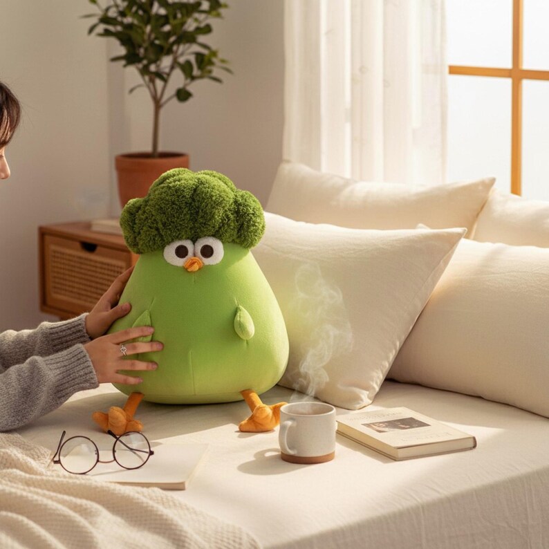 Broccoli Chicken Plush Toy Cute Vegetable Plush Pillow Kawaii Chicken ...