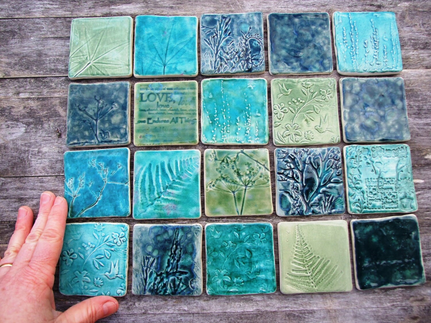 Verde baldosa cerámica hecha a mano chapoteo detrás verde | Etsy