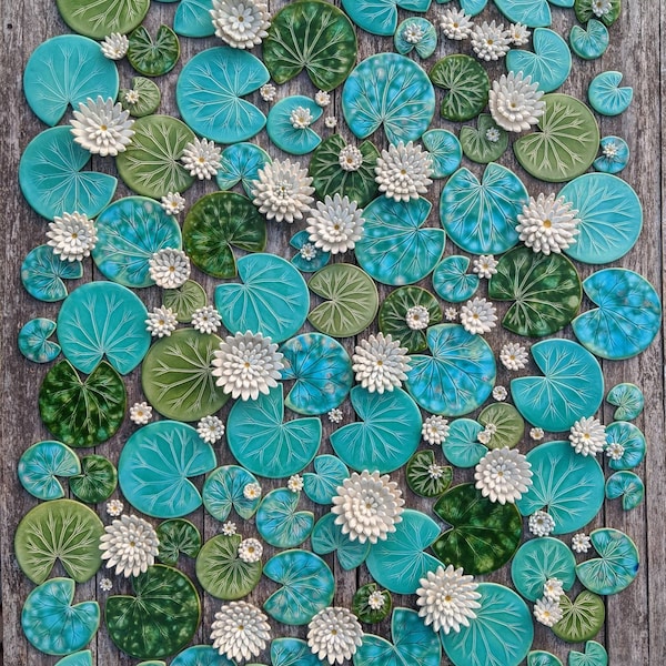 Waterlily coaster Handmade ceramic, home decor