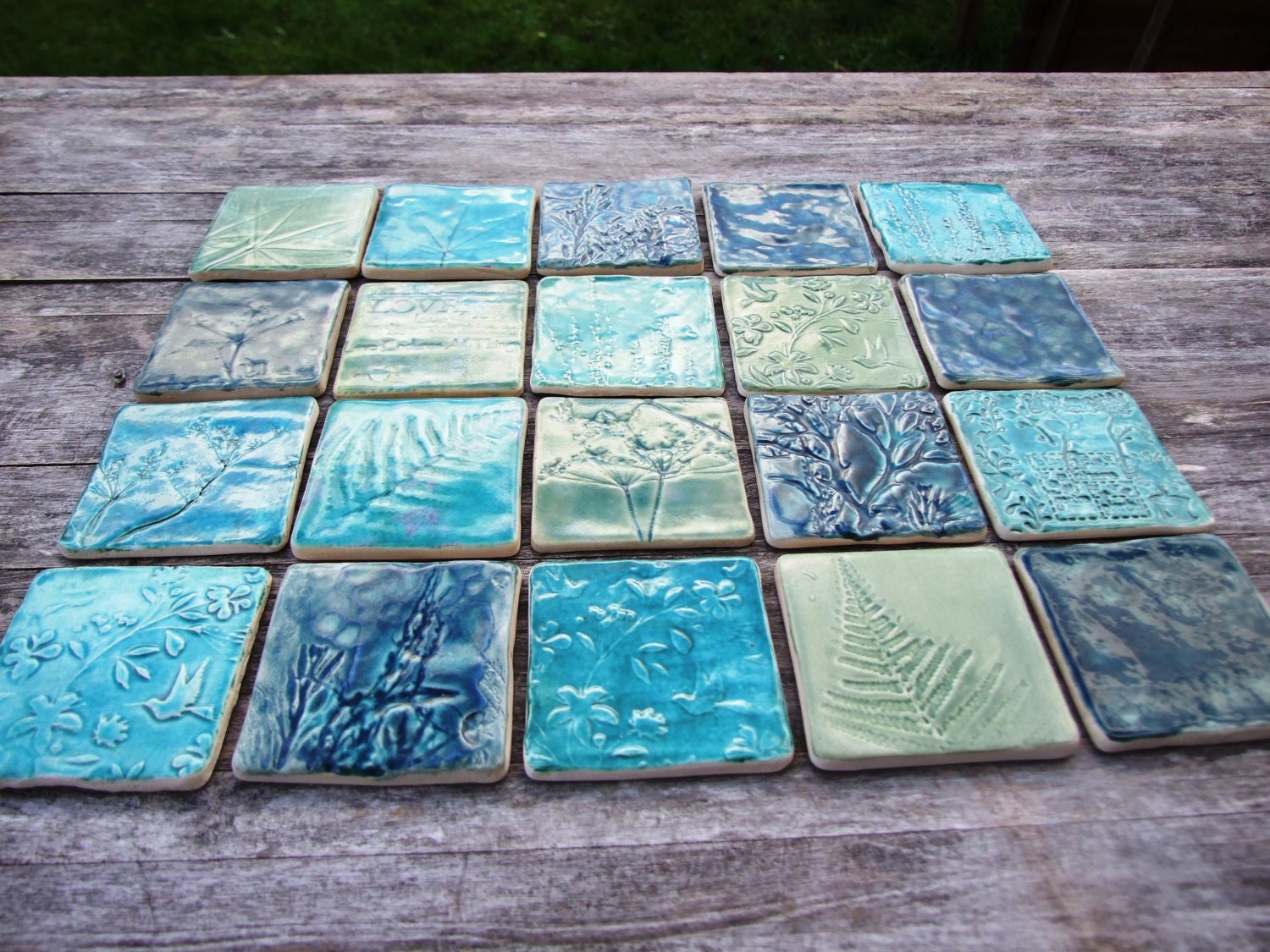 Verde baldosa cerámica hecha a mano chapoteo detrás verde | Etsy