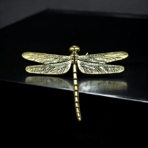 Antique Brass Dragonfly Handle Decorative Insect Furniture Knob Filigree Hardware