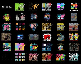 Bundle Mtv PNG, cut files, digital vector file | 150+ designs retro M tv, Music Television, 80's, 90's tv, diy ready files