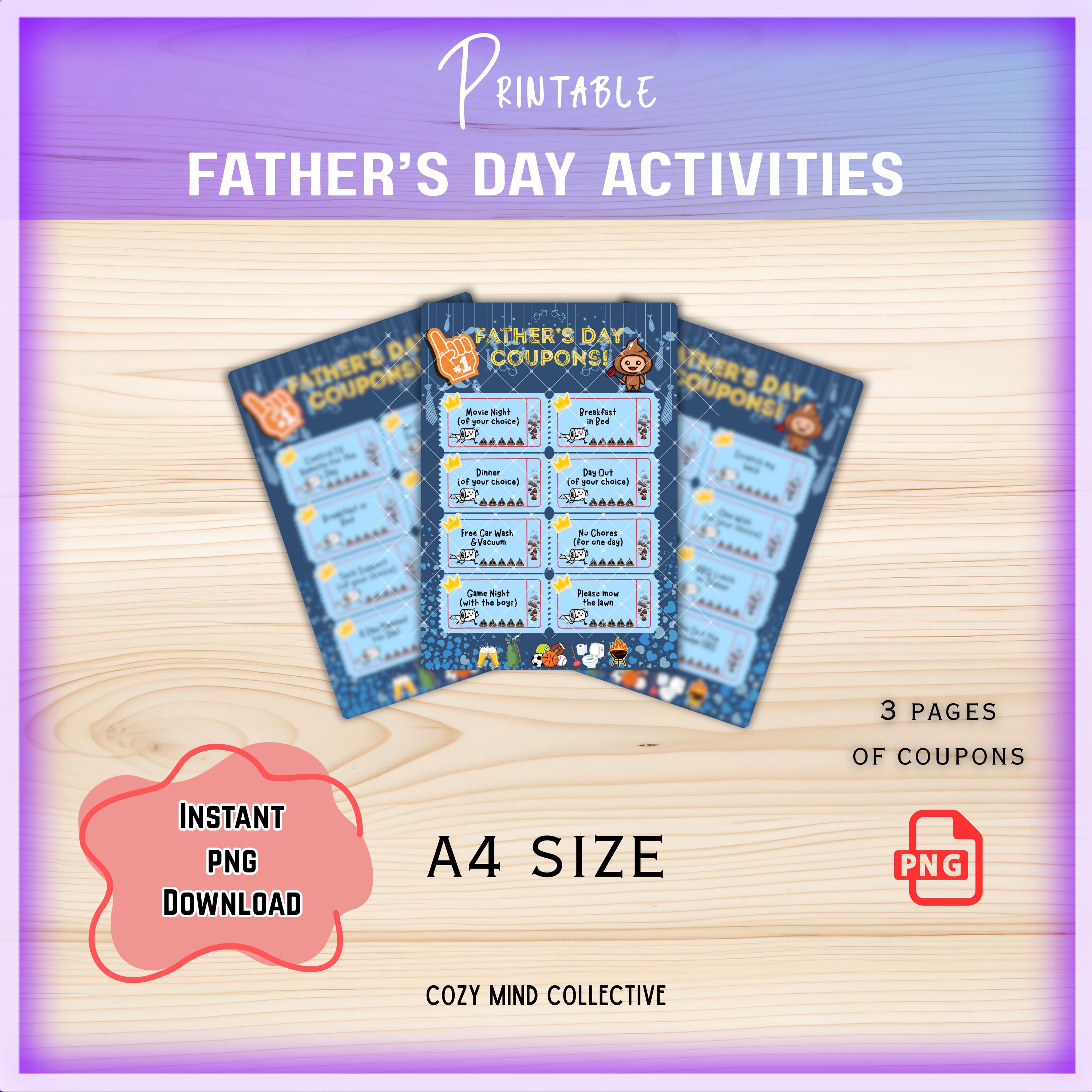 Father's Day Coupon book Printable, Cute Funny Dad Coupons Gift from…
