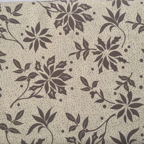 Beige Cotton Fabric With Gray Flowers French General - French General Home Decor Fabric Beige Cotton Fabric With Gray Flowers French General - French General Home Decor Fabric
