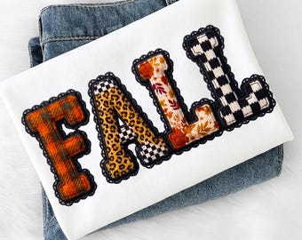 Fall Patchwork Letters PNG | Cozy Autumn Sublimation Design | Pumpkin Plaid Fall Word PNG | Fall Shirt Design |Autumn PNG | Instant Download