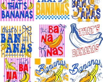 That’s Bananas PNG, Pacchetto Frutta Estiva, Design Banana Tropicale di Tendenza, Divertente Stampa a Sublimazione per Magliette Estive, Download Digitale